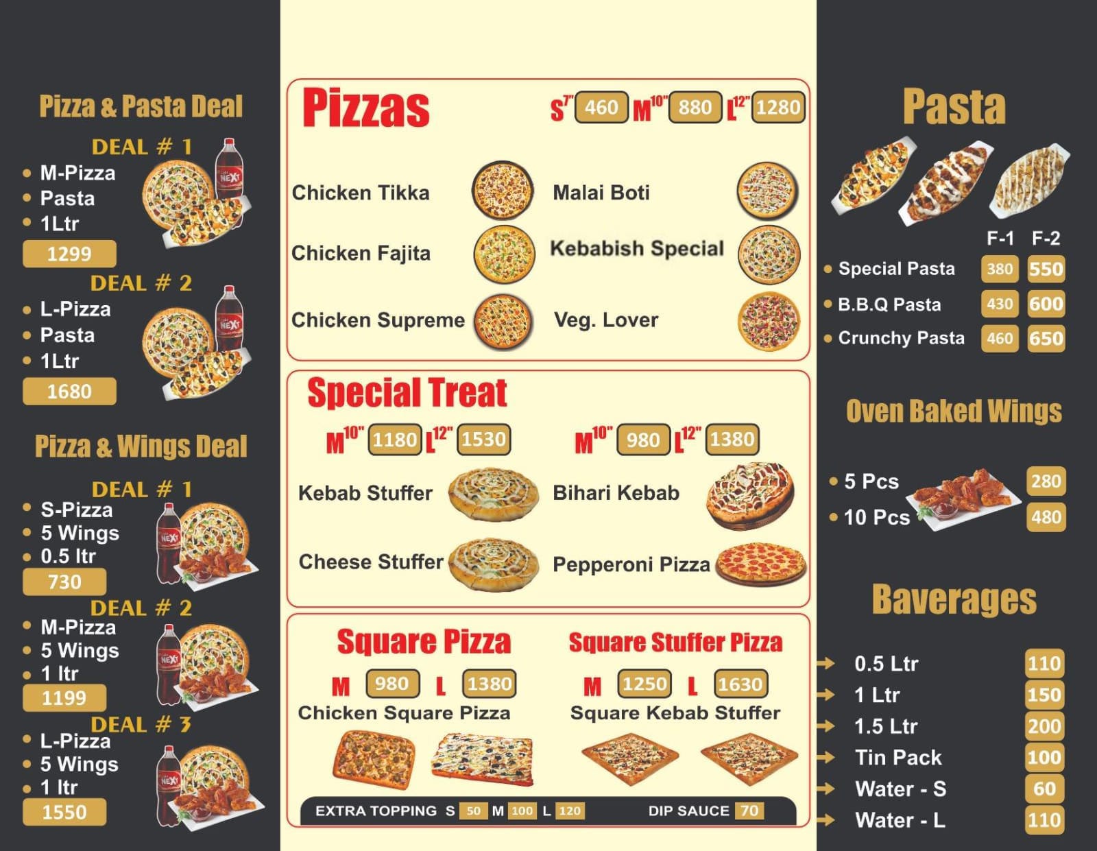 Kebabish Pizza Menu
