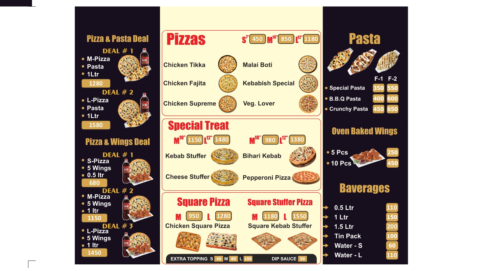 Kebabish Pizza Menu
